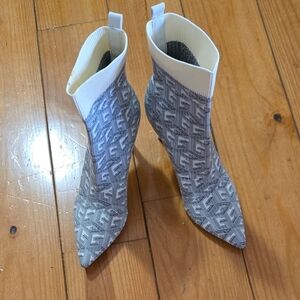 Guess Gray Patterned Heeled Boots